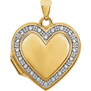 14K Two-Tone Heart Locket