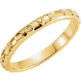 14K Yellow True Love Chastity Ring with Packaging Size 6