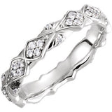 14K White 1-3 CTW Diamond Sculptural-Inspired Eternity Band Size 5