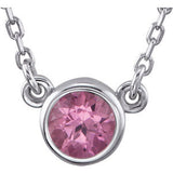 Sterling Silver  Amethyst Bezel 16" Necklace