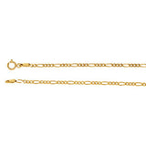 14K Yellow 2mm Solid Figaro 7" Chain