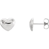 14K Rose .02 CTW Diamond Heart Earrings