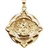 14K Yellow 31x31mm Caridad del Cobre Medal