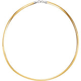 Sterling Silver & 14K Yellow 4mm Reversible Omega 16" Chain