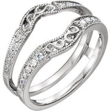 14K White 1-3 CTW Diamond Ring Guard