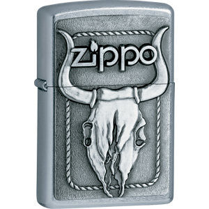 Zippo® Bull Skull Emblem Street Chrome&trade; Lighter