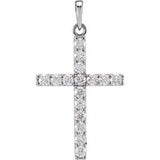 14K Yellow .50 CTW Diamond Cross Pendant