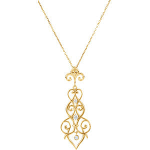 14K Yellow 1-6 CTW Diamond Decorative 18" Necklace