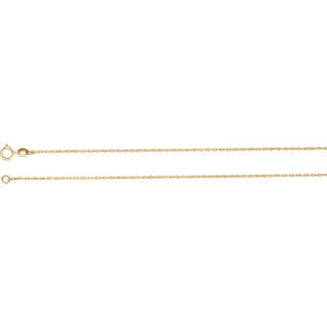 Yellow Gold Filled 1mm Solid Rope 18" Chain