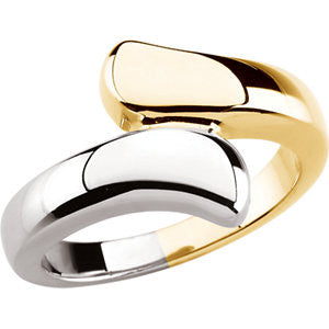 14K Yellow-White Bypass Ring