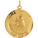 14K Yellow 18mm St. Anthony Medal