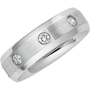 14K White 1-2 CTW Diamond Band Size 7