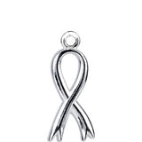 14K White Breast Cancer Awareness Ribbon Charm