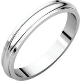 14K Yellow 7mm Half Round Edge Band