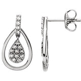 14K White 1-4 CTW Diamond Earrings