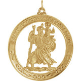 14K Yellow 38.75mm St. Christopher Medal