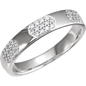 14K White 1-5 CTW Diamond Matching Band