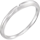 14K White #2 Band with One-Notch