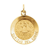 14K Yellow 22mm Round Caridad del Cobre Medal