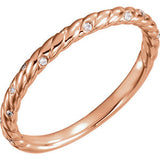 14K Rose Rope Band Mounting