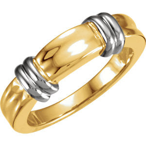 14K Yellow & White 7mm Ladies Duo Band