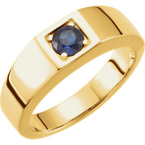 14K Yellow Sapphire Men's Ring