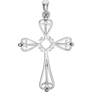 14K Yellow 33x25mm Cross Pendant Mounting