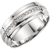 14K White 1/3 CTW Diamond Band Size 7