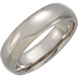 Titanium 6mm Domed Polished Band Size 6