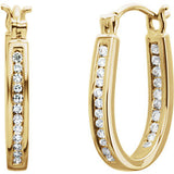 14K Yellow 1-2 CTW Diamond Inside-Outside Hoop Earrings