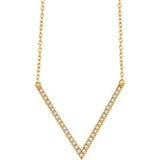 14K Yellow 1/6 CTW Diamond "V" 16-18" Necklace