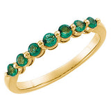 14K Yellow Emerald Anniversary Band Size 7