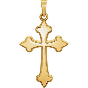 14K Yellow 27.7x14.7mm Cross Pendant