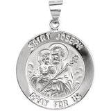 14K Yellow 22mm Round Hollow Joseph Medal