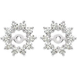 14K White 5-8 CTW Diamond Earring Jackets