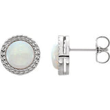 14K White Opal Earrings