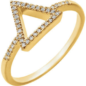 14K White 1/10 CTW Diamond Geometric Ring