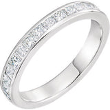 14K White 2mm Square 7-8 CTW Diamond Channel Set Band