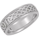 14K Yellow 7mm Celtic Inspired Band Size 10.5