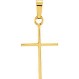 14K White 12x8mm Cross Pendant