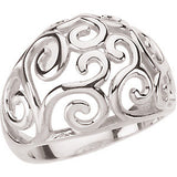 14K Yellow Metal Fashion Scroll Ring