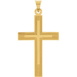 14K White 19.5x11mm Cross Pendant