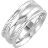 Sterling Silver 8mm Design Band Size 9