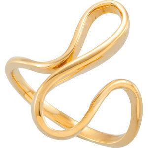 14K White Freeform Ring