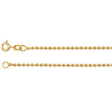 14K Yellow 1.75mm Hollow Bead 7" Chain