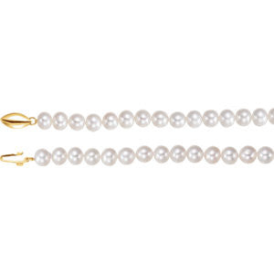 14K Yellow Freshwater Cultured Pearl 18" Necklace