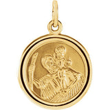 14K Yellow 14mm St. Christopher Medal