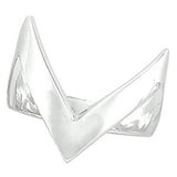 14K White V Shaped Ring