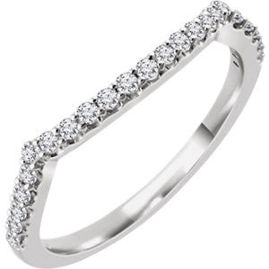 14K White 1/4 CTW Diamond Band for 6.5mm Round Ring