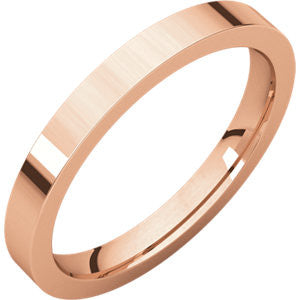 14K Rose 2.5mm Flat Comfort Fit Band